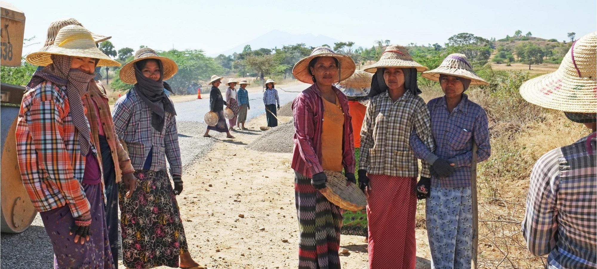 woman road builders Myanmar