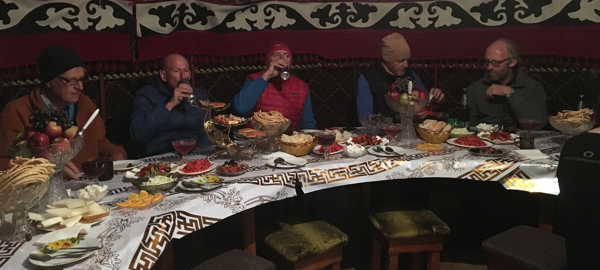Dinner in Tash Rabat Kyrgyzstan