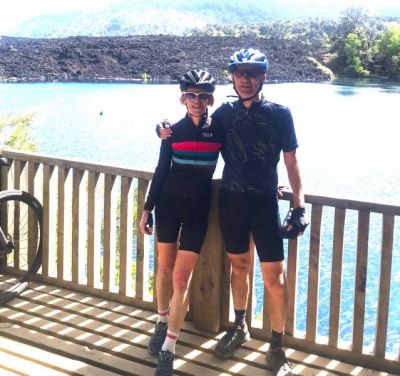 Caroline &  Hamish Aitken Cycling on the  tour with redspokes