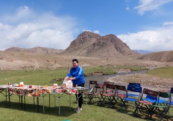 A memorable lunch stop on the Kyrgyzstan Shepherd’s Way, where fresh, locally prepared food is served against a backdrop of wide-open mountain landscapes. Simple, hearty, and shared together — these moments capture the spirit of the journey as much as the riding itself.